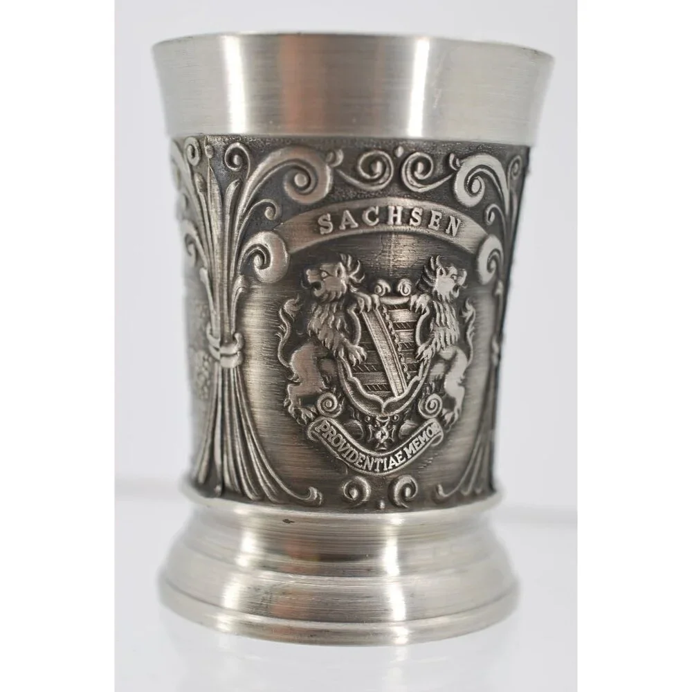 Pair of Fein Zinn 95% Pewter Shot Glasses with Original Box